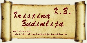 Kristina Budimlija vizit kartica
